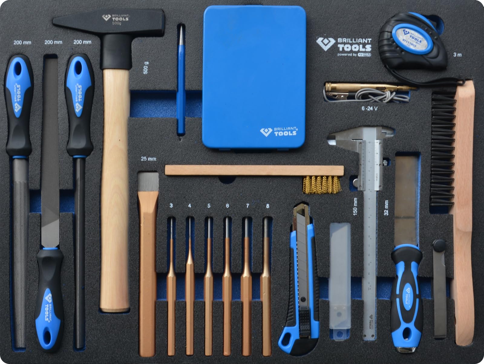 BRILLIANT TOOLS BT153347 Werkstattwagen mit 5 bestückten Schubladen mit 347 Werkzeugen [Powered by KS TOOLS]