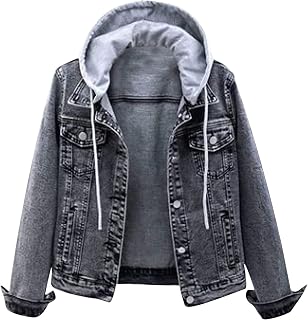 Baiomawzh Women's Fleece Jacket with Hood Polar Fleece Jacket Plush Jacket with Pockets Loose Lightweight Transition Jacket Vintage Hoodie Warm Lined Faux Leather Jacket Large Sizes Fleece Hoods