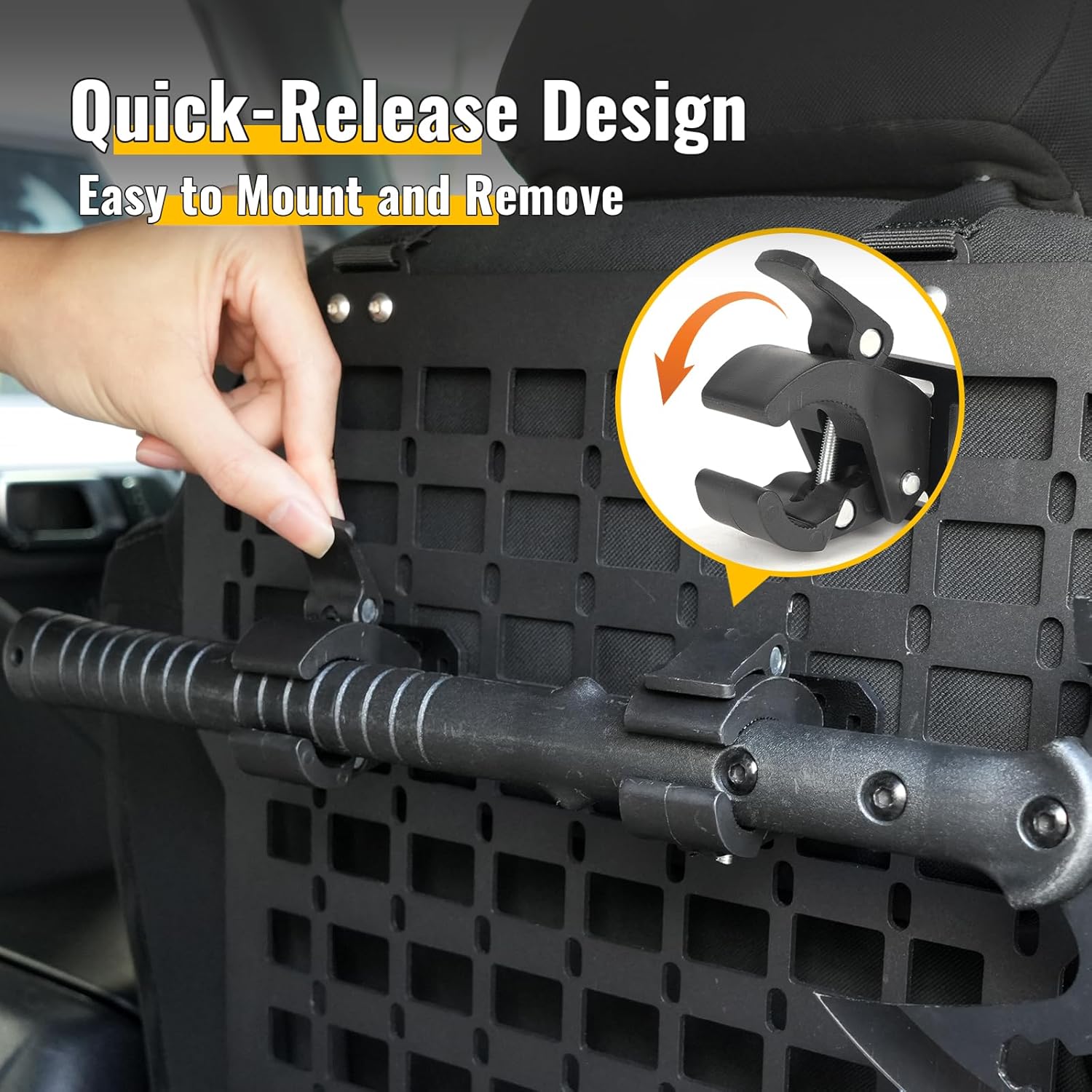 Quick Release Clamp Shovel Mount for MOLLE Panel Attachments for Tactical Backpack MOLLE Bag Molle Attachments for Shovel, Axe, and Tools, 2-Pack