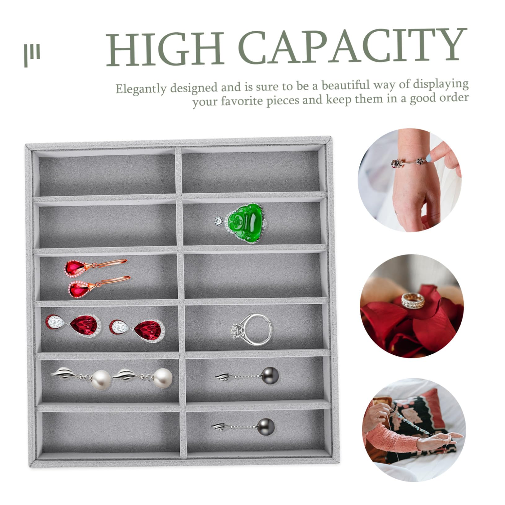 GALPADA Graues Brillen-organizer Tray aus Strapazierfähigem Filz für Sonnenbrillen und Schmuck Stapelbar Vielseitige Aufbewahrungsbox für Brillen und Accessoires Praktisches