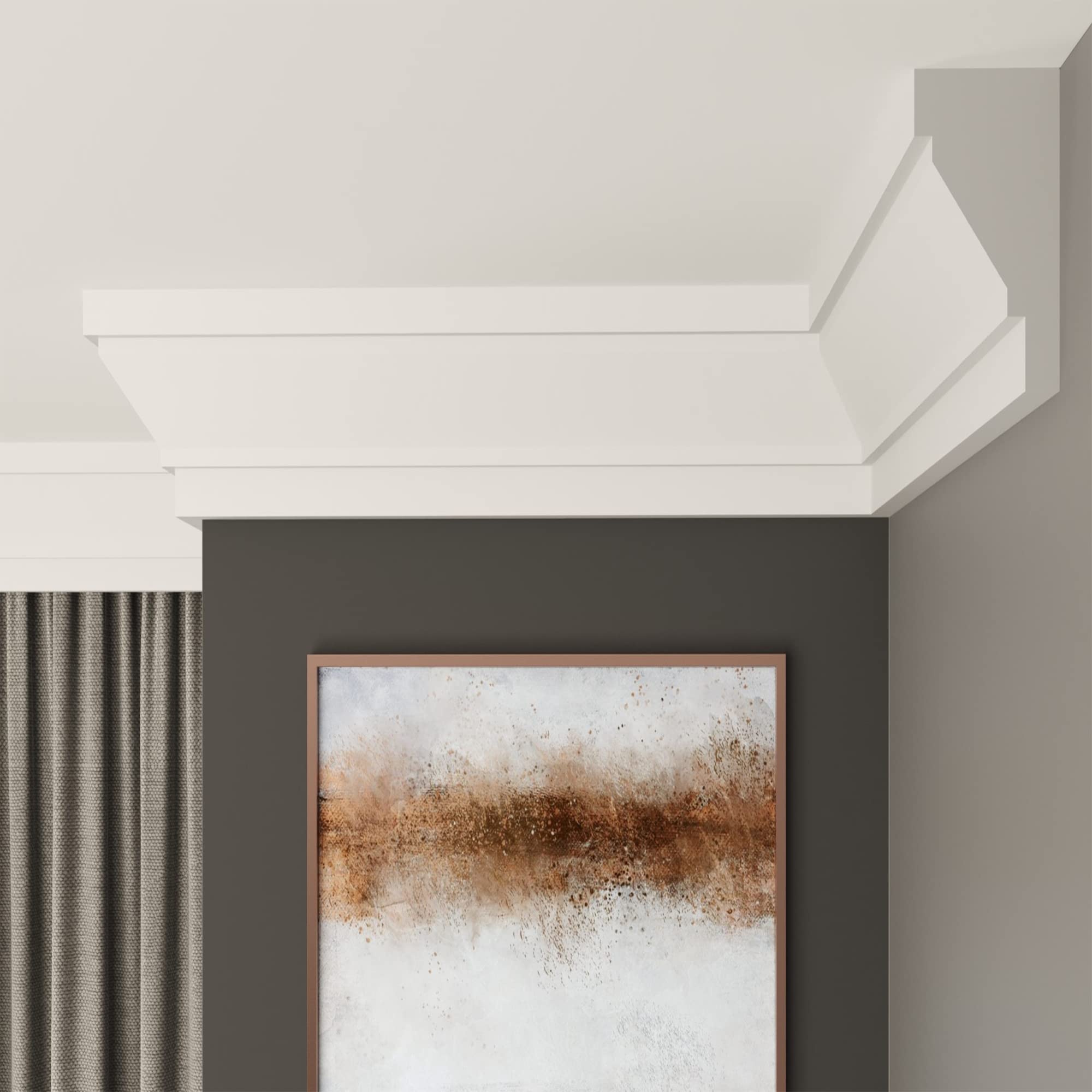 FAST DECOR Decorative Coving for Ceilings, Premium Extruded Polystyrene Cornice Coving, Lightweight Ceiling Moulding Trim, Flexible and Durable Ceiling Cornice Trim (CS10, 16M (8 Length))