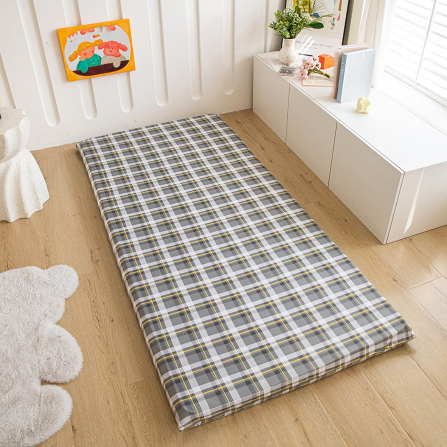 LDLCYCN ,K,150x200cm/QUEEN, Futon Mattress Cover Zipper Japanese Floor Mattress Cover Tatami Mat Cover