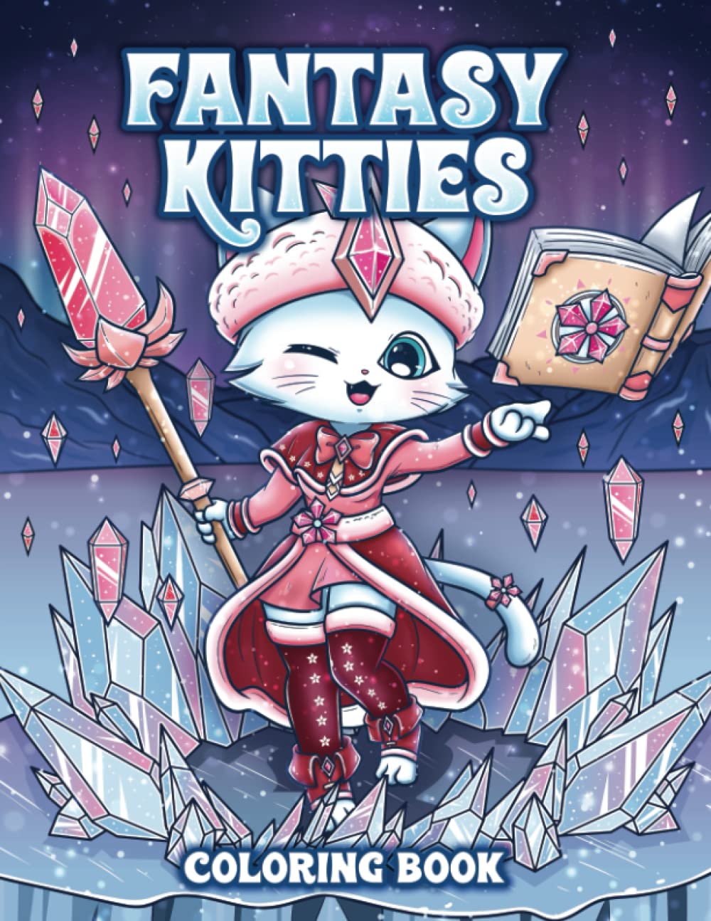 Fantasy Kitties Coloring Book: Kawaii Cats Coloring for Adults and Kids With Chibi Anime Cat Characters