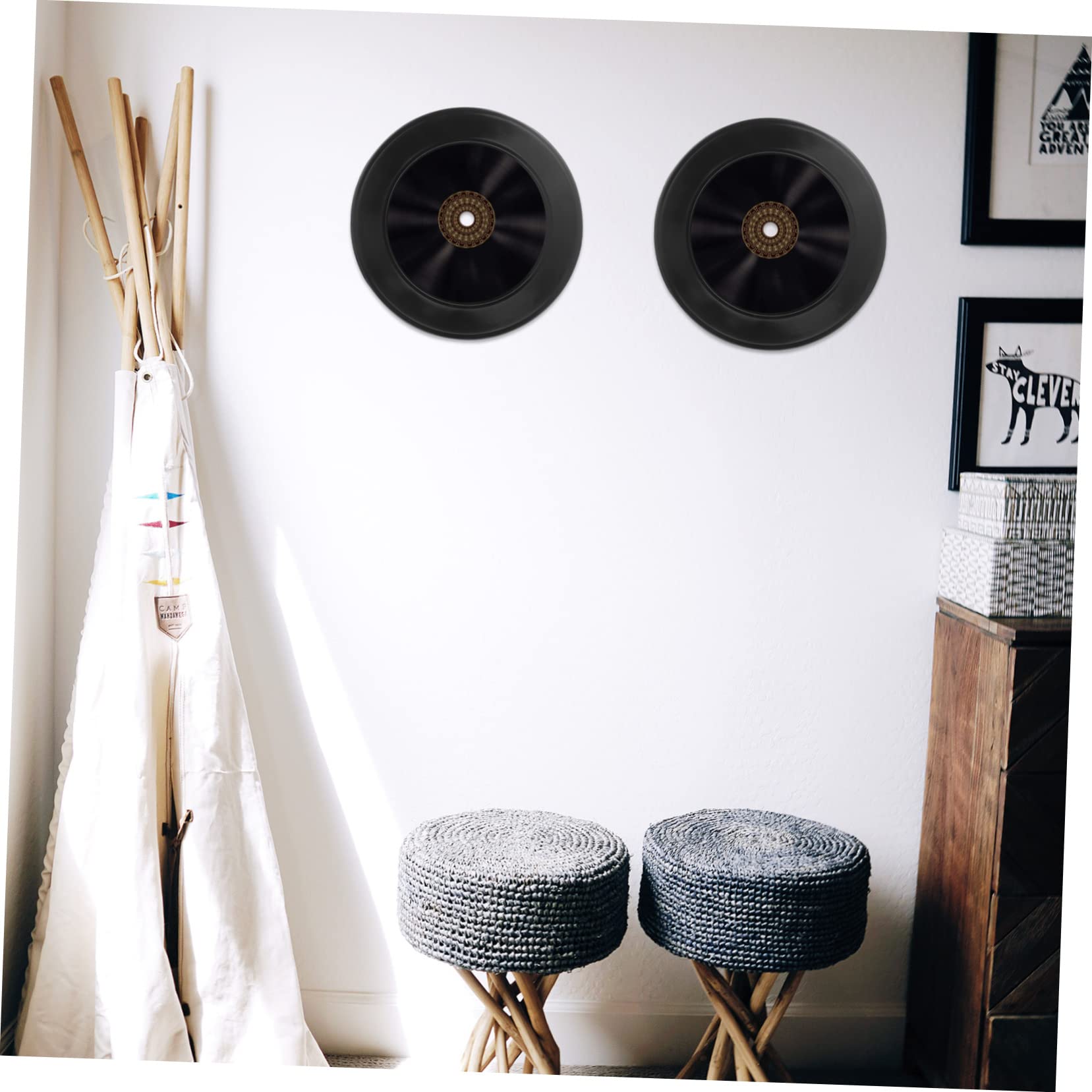 GLEAVI 12 Pezzi Dischi in Vinile Decorativi Neri Stile Retrò per Decorazione Pareti Bar e Caffè Materiale Vinile per Eventi e Fai da Te