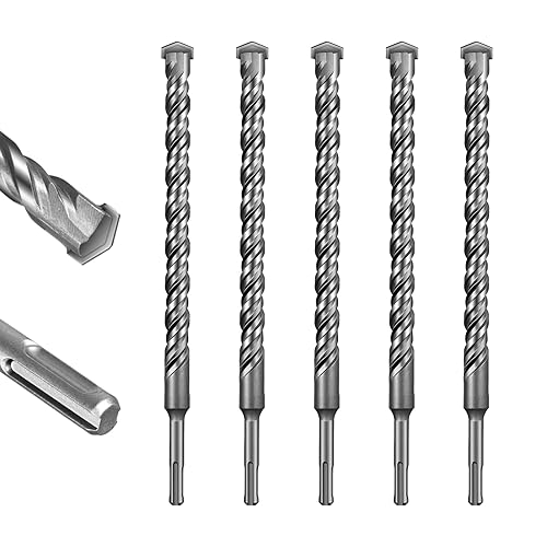 Miniatura 18 de SALI Brocas de martillo rotativo 9/16 x 12 pulgadas, 5 brocas de martillo rotatorio, herramienta de agujero de mampostería para hormigón, piedra,