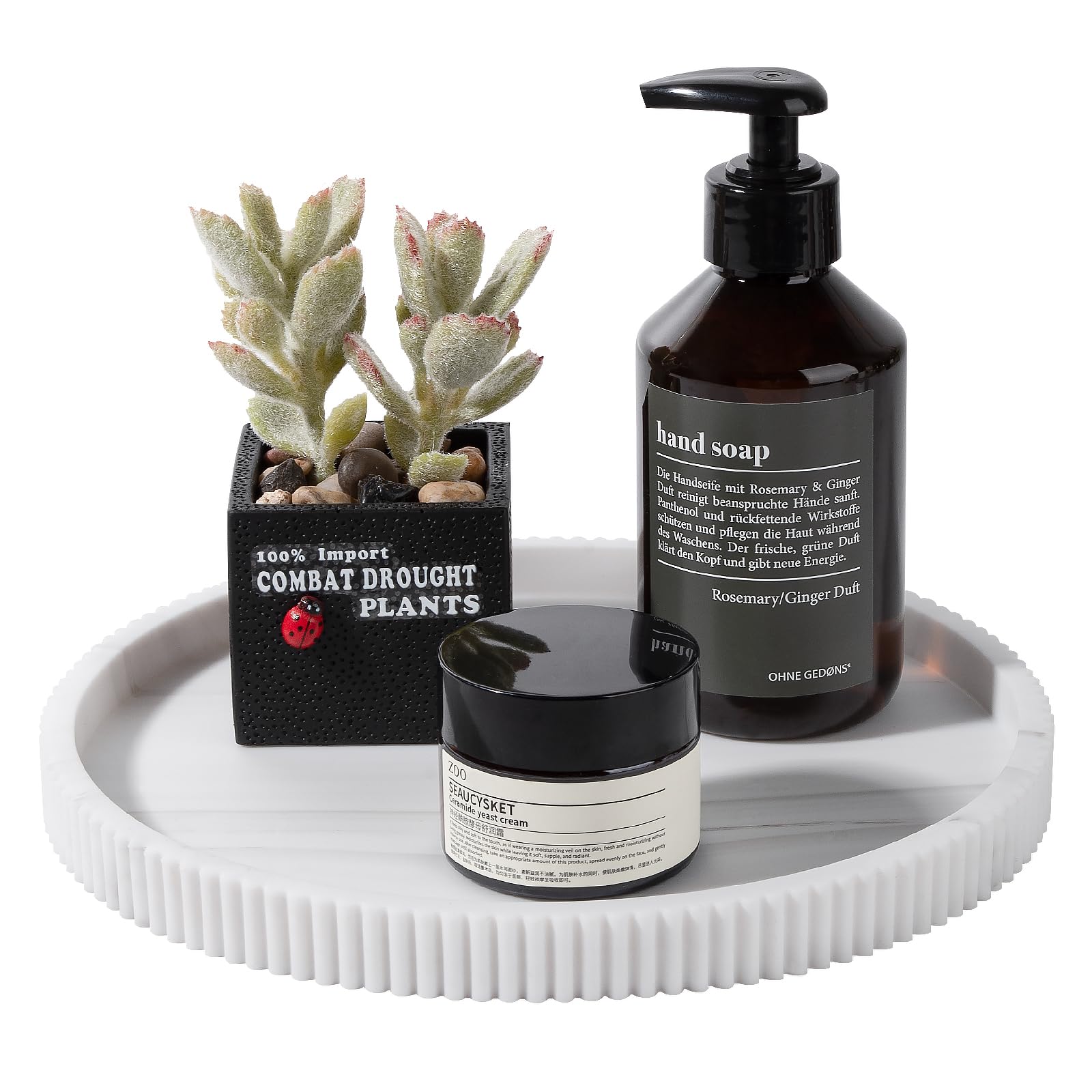 Silicone Bathroom Tray - Black Perfume Organizer -14