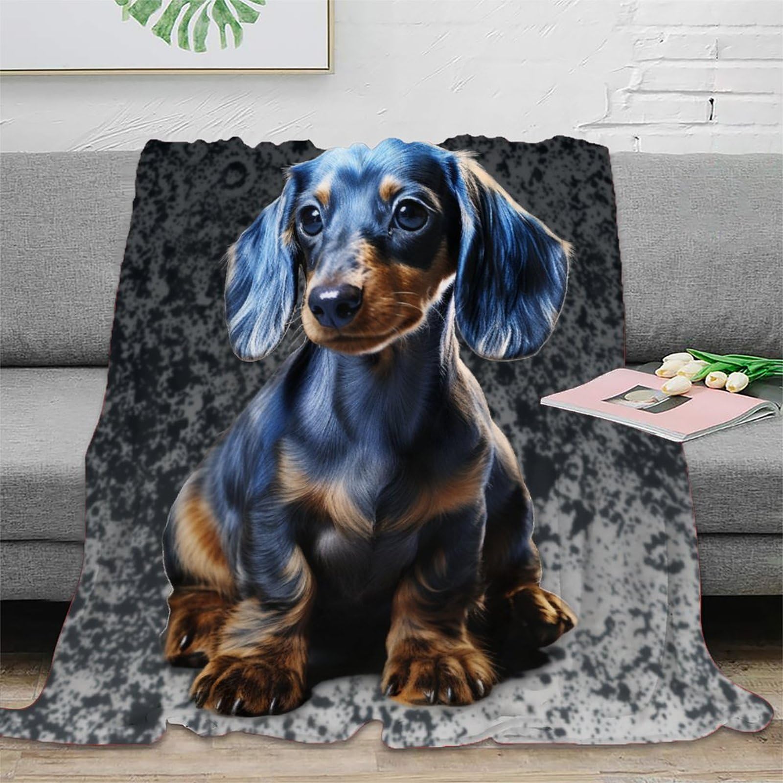 KKOLASXZE 3D Printed Dachshund Blankets Soft And Warm Super Soft Cozy Fuzzy Warm Throws with Anti-wrinkle/anti-tarnishing Lightweight for Baby Kids Adults Girls Boy 50x60inch(127x152cm)