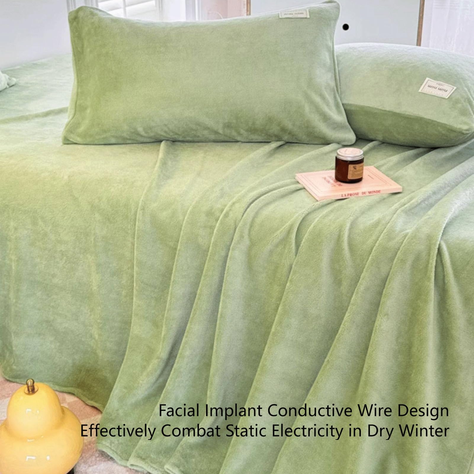 Samt-Plüsch-Bettlaken 160x230cm bis 230x250cm Warmes Luxuriöses Cashmere Touch Betttuch Winter Flauschiges Flanell-Fleece Laken ohne Gummizug(Blue A,200x230cm+48x74cm x2)