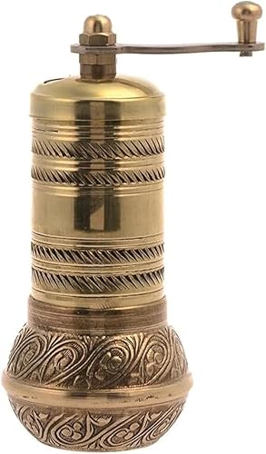 LaModaHome Molinillo manual dorado para granos de café árabes griegos turcos y especias pimienta sal latón