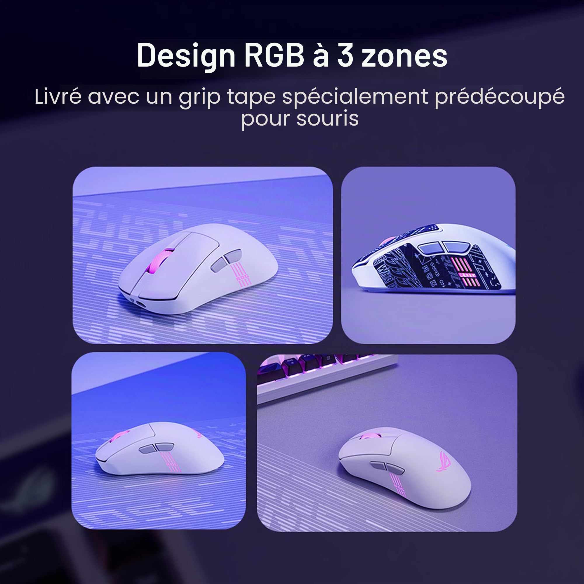ASUS ROG Keris II Origin - Souris Gaming sans Fil, Ergonomique - Blanc