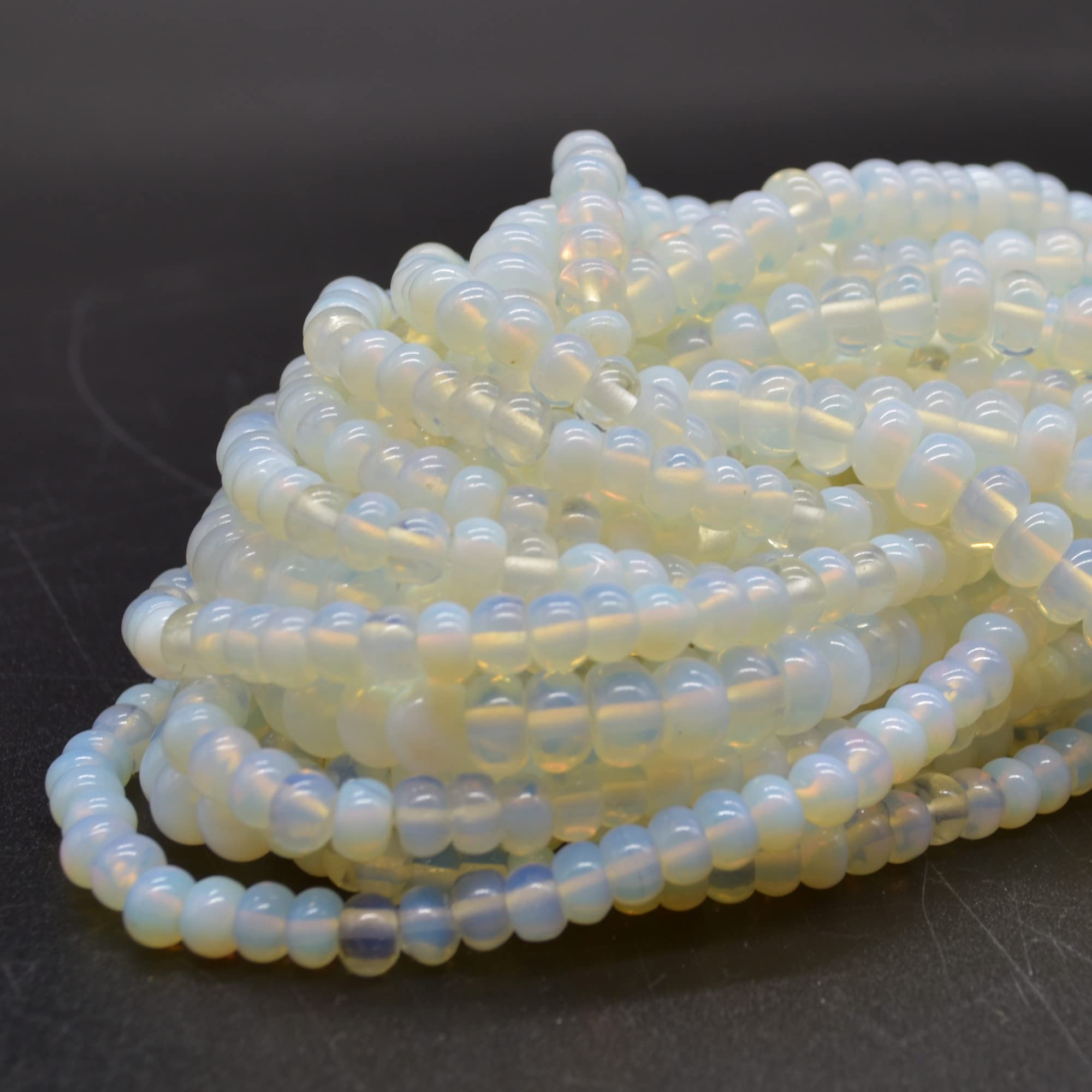 Opalite Rondelle Spacer Beads - 6mm x 4mm - 15.5" Strand