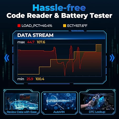 Miniatura 5 de TOPDON Probador de batería de escáner AL500B OBD2, lector de código 2 en 1, diagnóstico OBDII completo, pruebas de batería de 12 V y pruebas de