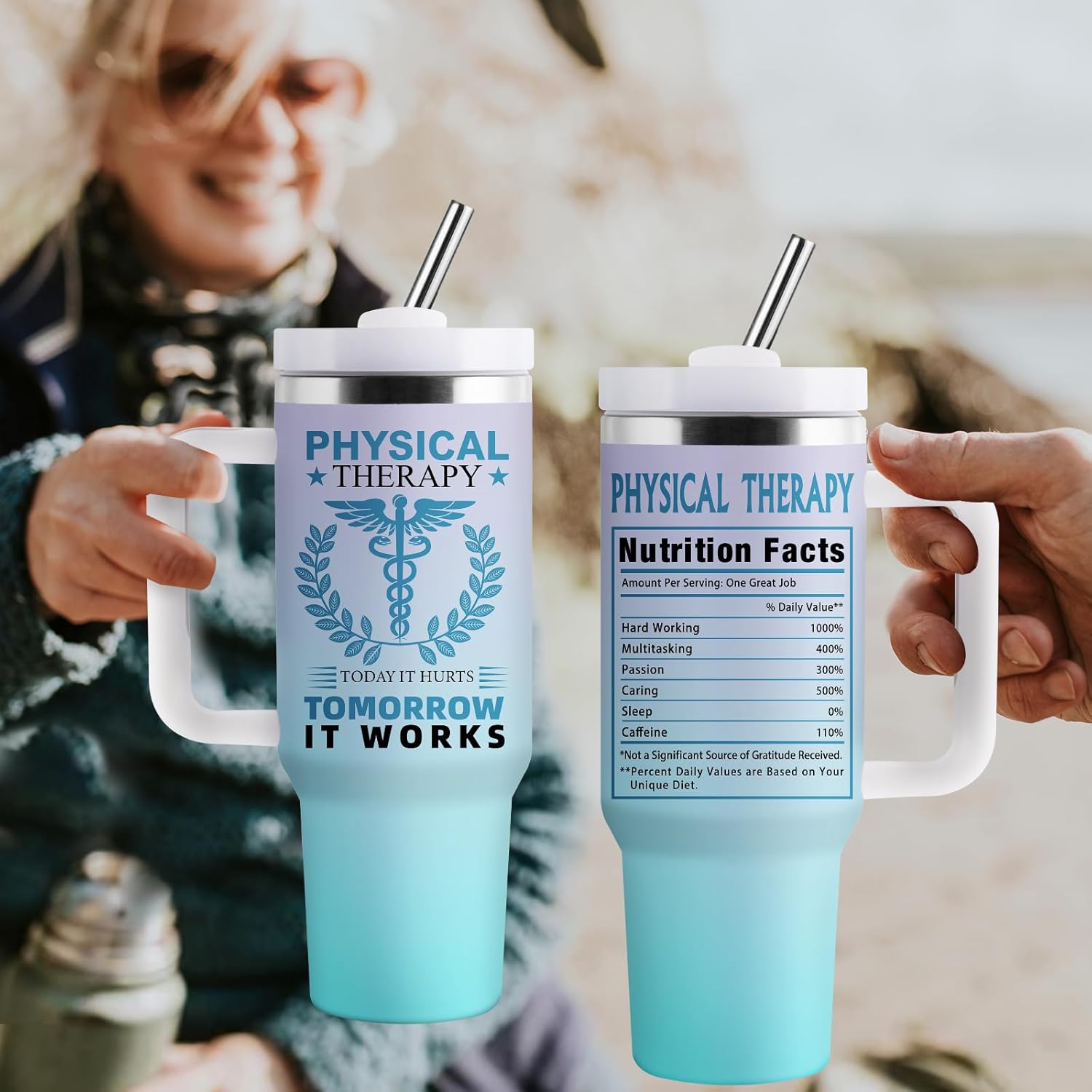Physical Therapist Gifts for Women Men, Physical Therapy Month Gifts, PT Gift, 40oz Stainless Steel Tumbler - Image 4
