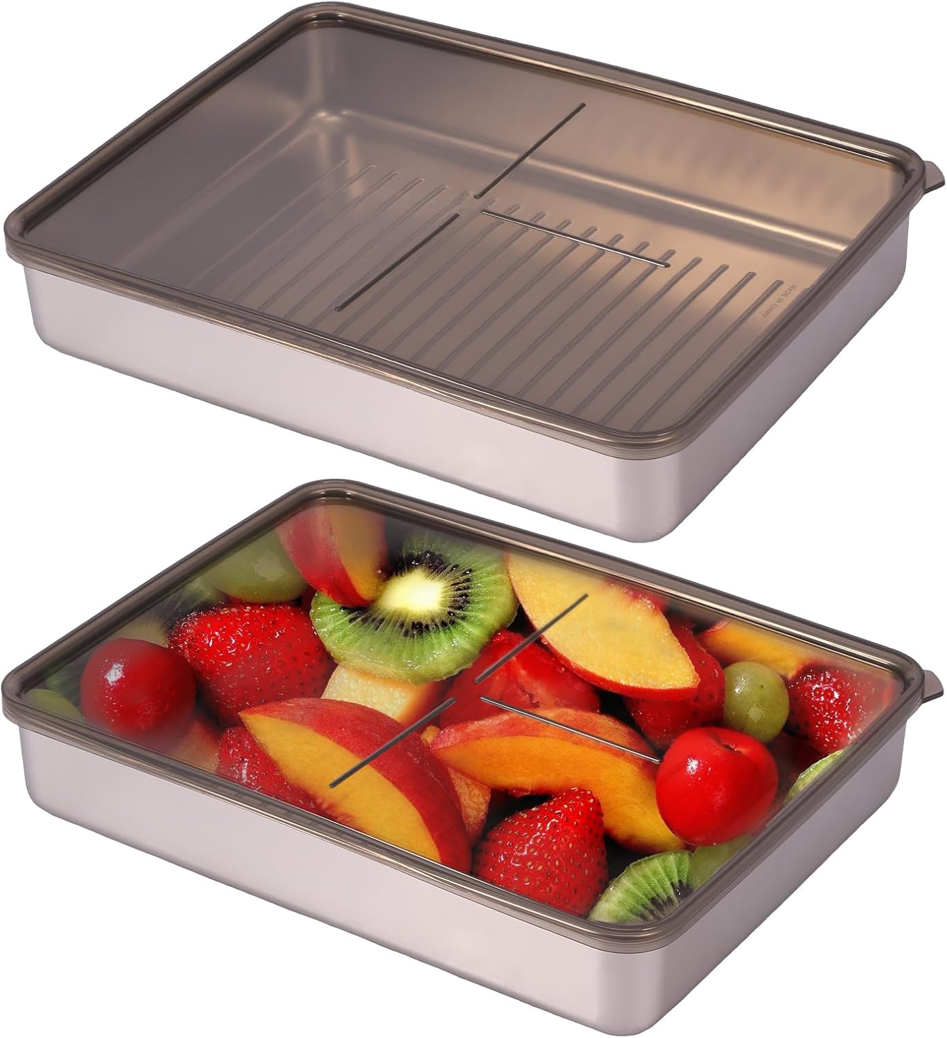 Protoiya 2Pcs Bacon Storage Container for Refrigerator