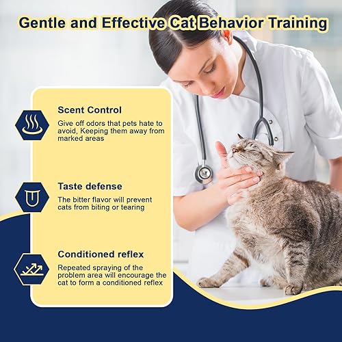Cat Deterrent Spray, Cat Repellent Outdoor to Keep Cats Away, Cat Scratch Furniture protector Indoor & Outdoor, Effective Training Aid, Cat Deterrent Outdoor for Cats and Kittens (Blue, L)(Blue,L)