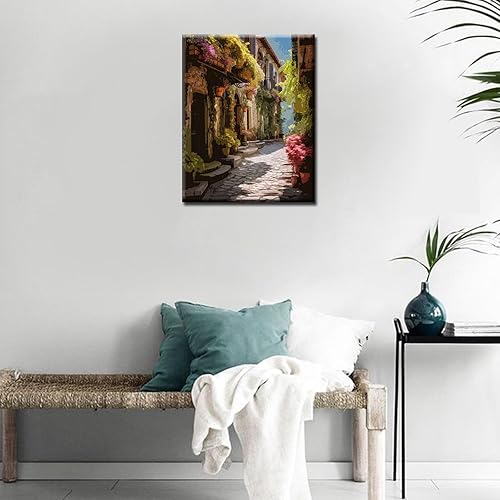 Miniatura 4 de Tucocoo Pintura de paisajes por números para adultos, lienzo de ciudad italiana, pintura al óleo de la ciudad, juego de pintura acrílica para colgar