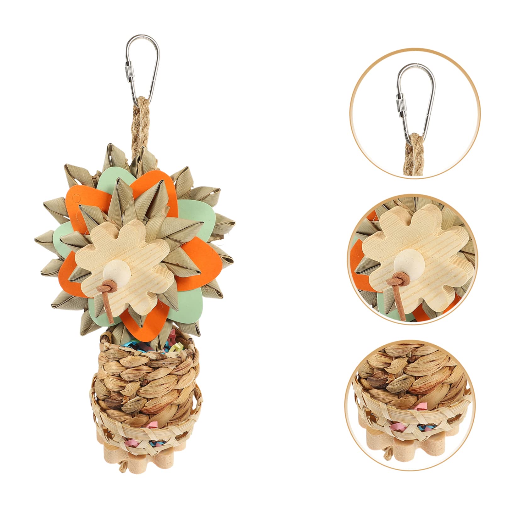 VANZACK 5pièces Jouet à Mâcher pour Perroquet Joueur Suspendu pour Oiseaux Accessoires De Cage à Oiseaux Joueur Amusant Et Résistant