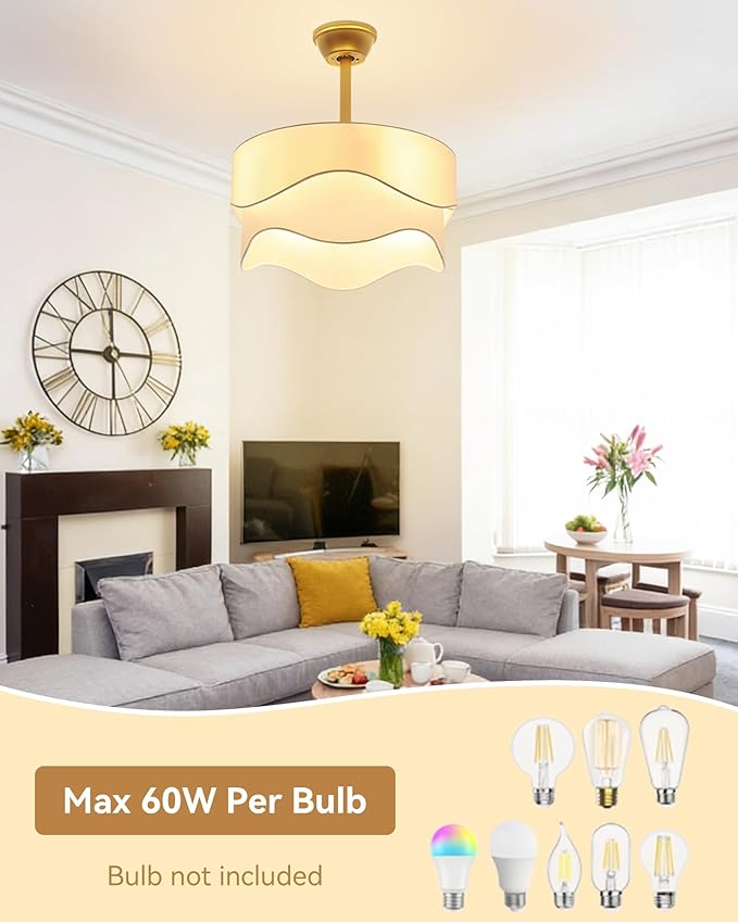 Ventilador de Techo 20" Con Luz LED y Control Remoto 6 Veloc miniatura 6