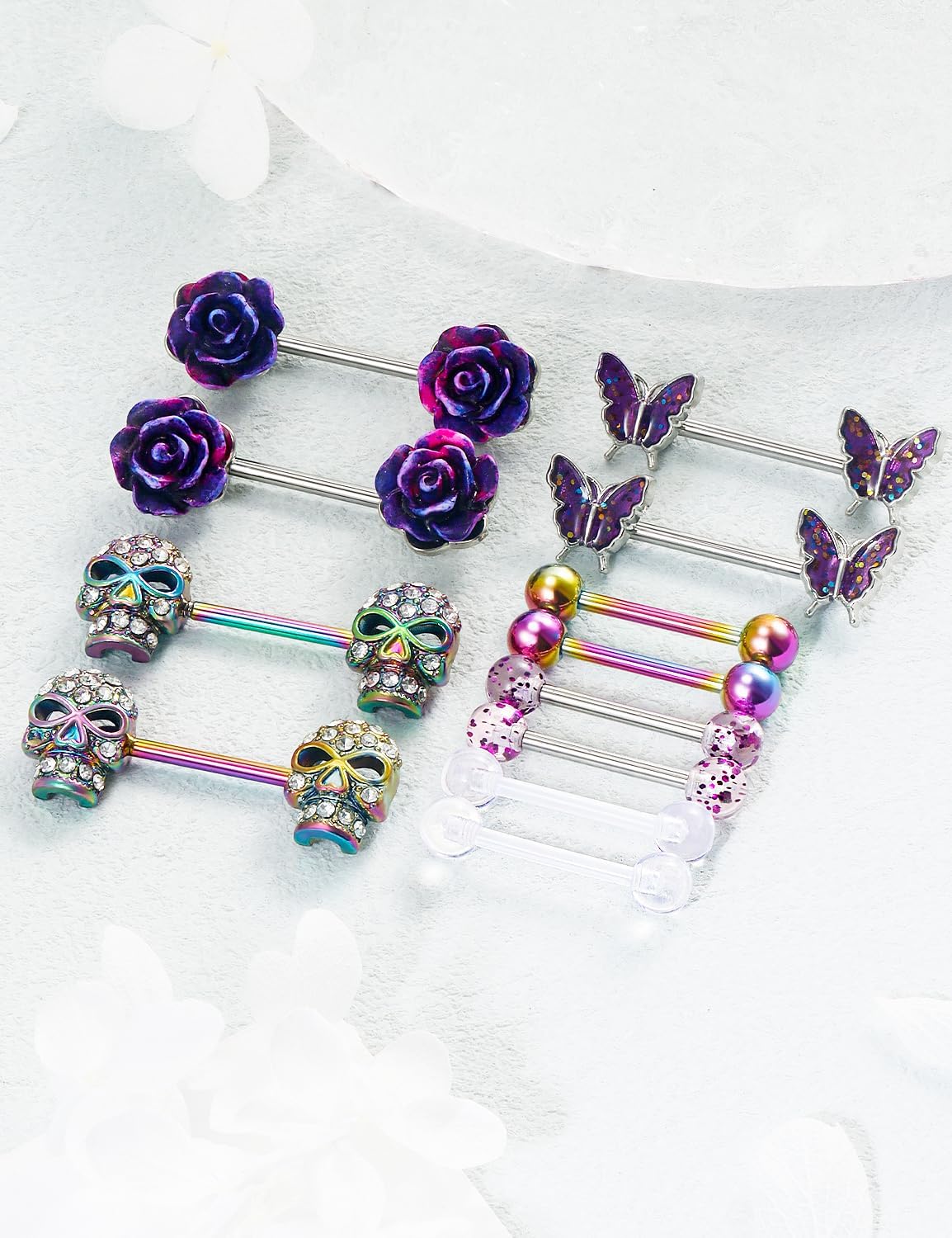 Nipple Rings for Women Nipple Piercing Jewelry 14G Nipple Rings Surgical Steel Screw Nipplerings Nipple Shield Ring Barbell Body Piercing Jewelry Set 9/16 Inch 14mm - Image 3