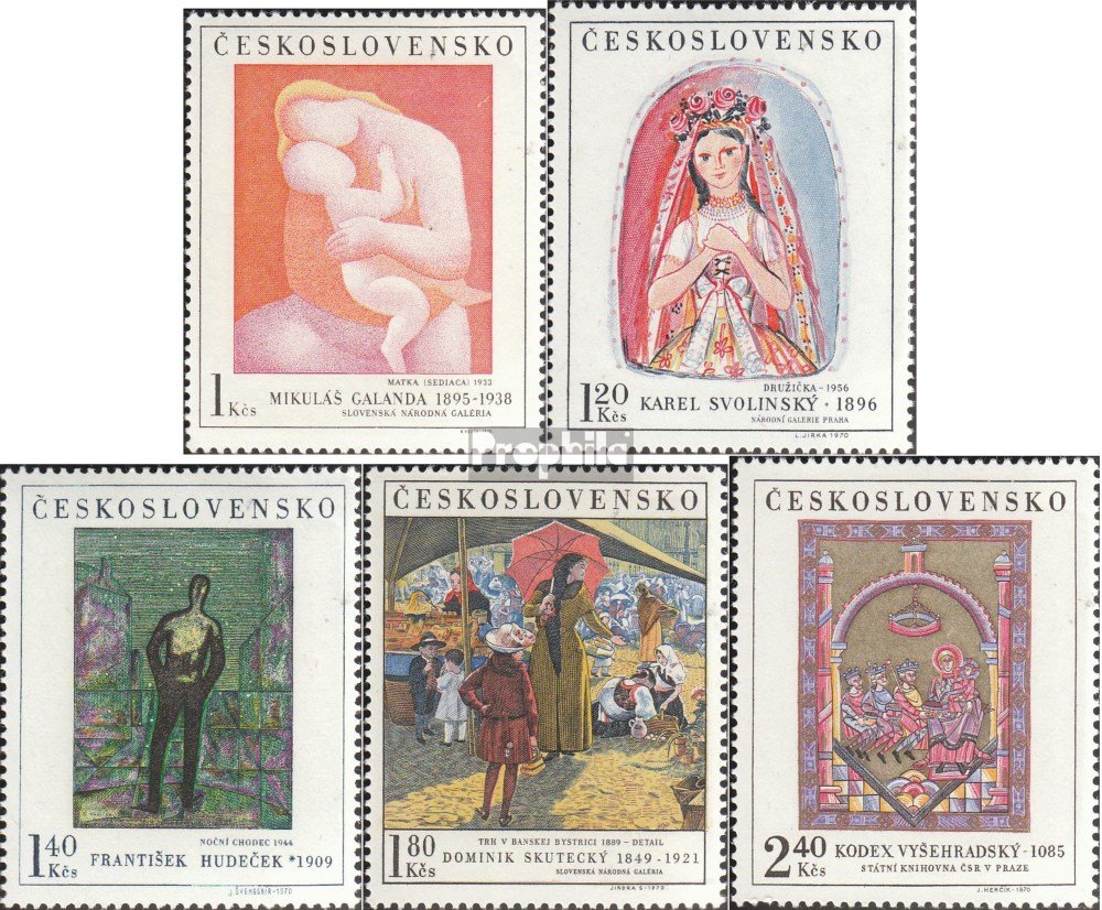 Prophila Collection Briefmarken Tschechoslowakei 2060-2064 – Komplette Ausgabe, Postfrisch MNH, 1972 Grafik