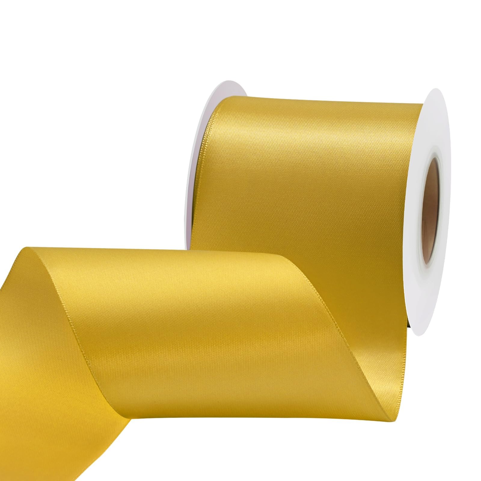 Maize Yellow Satin Ribbon 3 inch X 15 Yards Polyester Ribbon for Gift Wrapping Very Suitable for Weddings Party Hair Bow Invitation Decorations and More