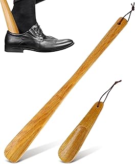 2pcs Handle Wood Shoehorn： Wood Shoehorn Long and Short Shoe Horn Shoe Spoon Non Slip Shoe Lifter Lazy Shoes Aid Tool for Seniors Elderly Adults Shoe Horns for Men Women-Kids
