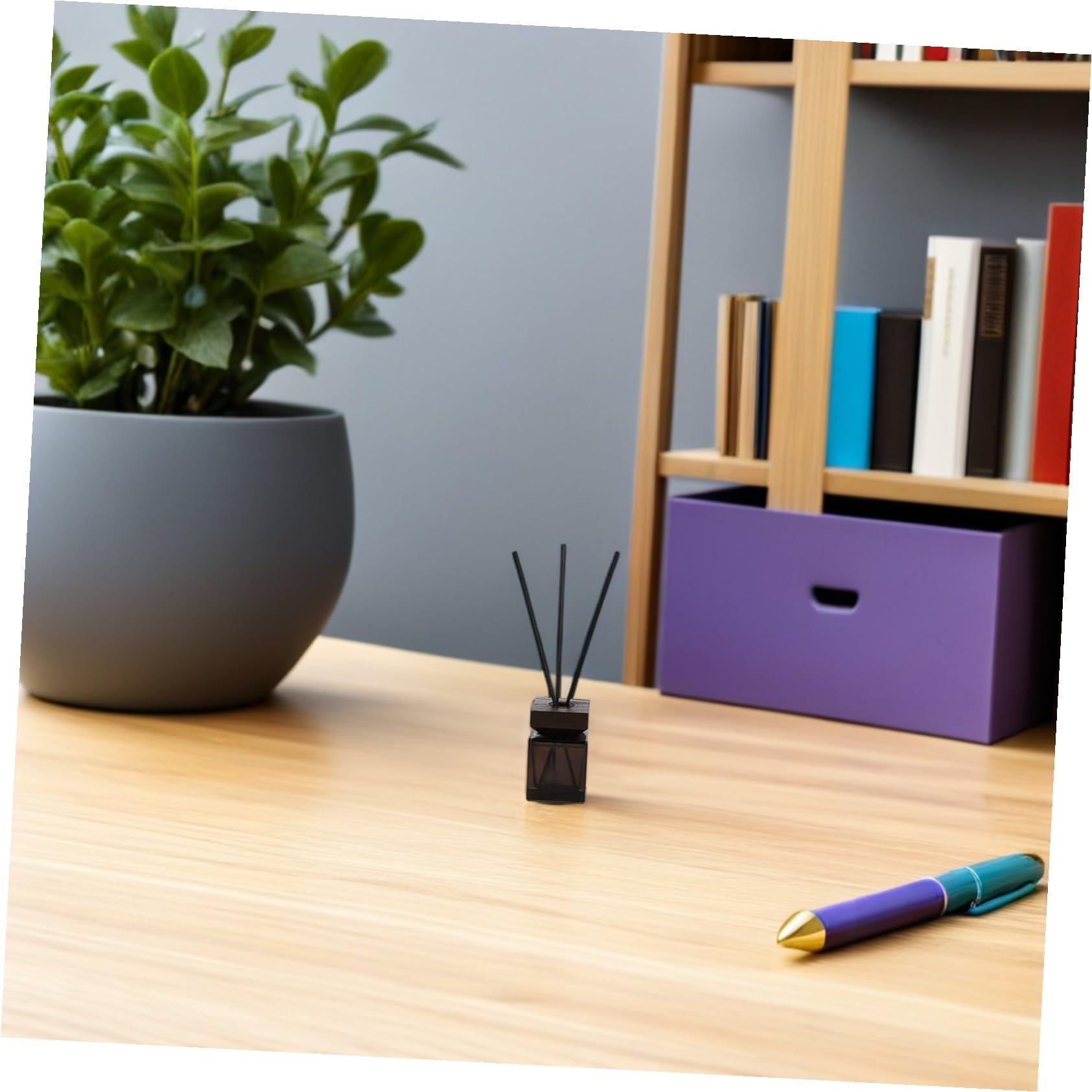 DOITOOL 2 Set Diffusore Aroma con Bottiglia Quadrata e Tappo in Legno Diffusore senza Fiamma con Bastoncini di Rattan per Aromaterapia Naturale in Casa