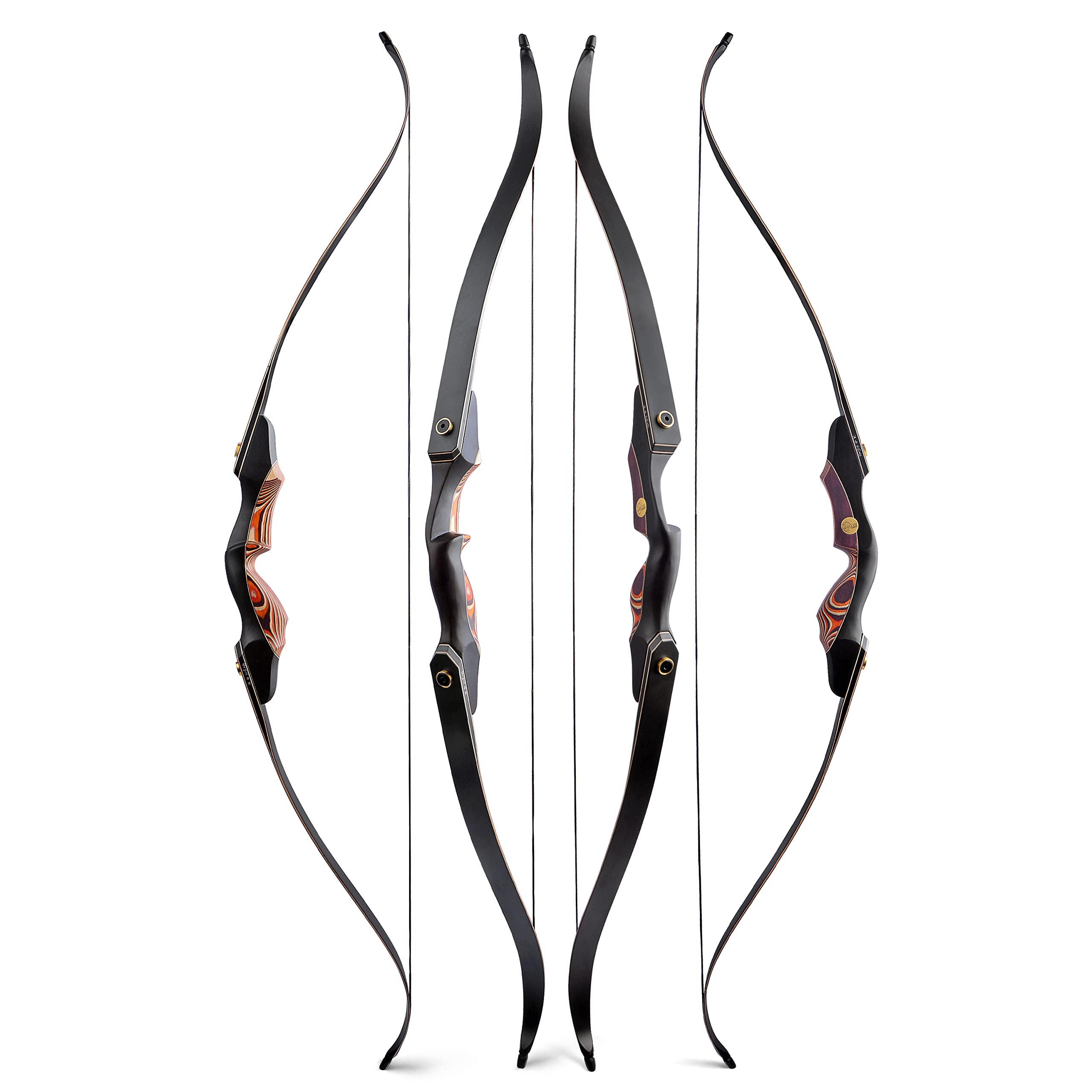 AMEYXGS Tiro con l'arco Archi ricurvi 60" Takedown Arco ricurvo 25-60LBS Archi tradizionali Set di arco da caccia e frecce Arco lungo per tiro al bersaglio all'aperto (25Lbs, Archi)
