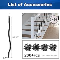 Vista 2 de Paquete de 50 balaustres de 32.25 x 1 pulgada para barandilla de cubierta, balaustres de aluminio para montaje frontal, husillos de cubierta