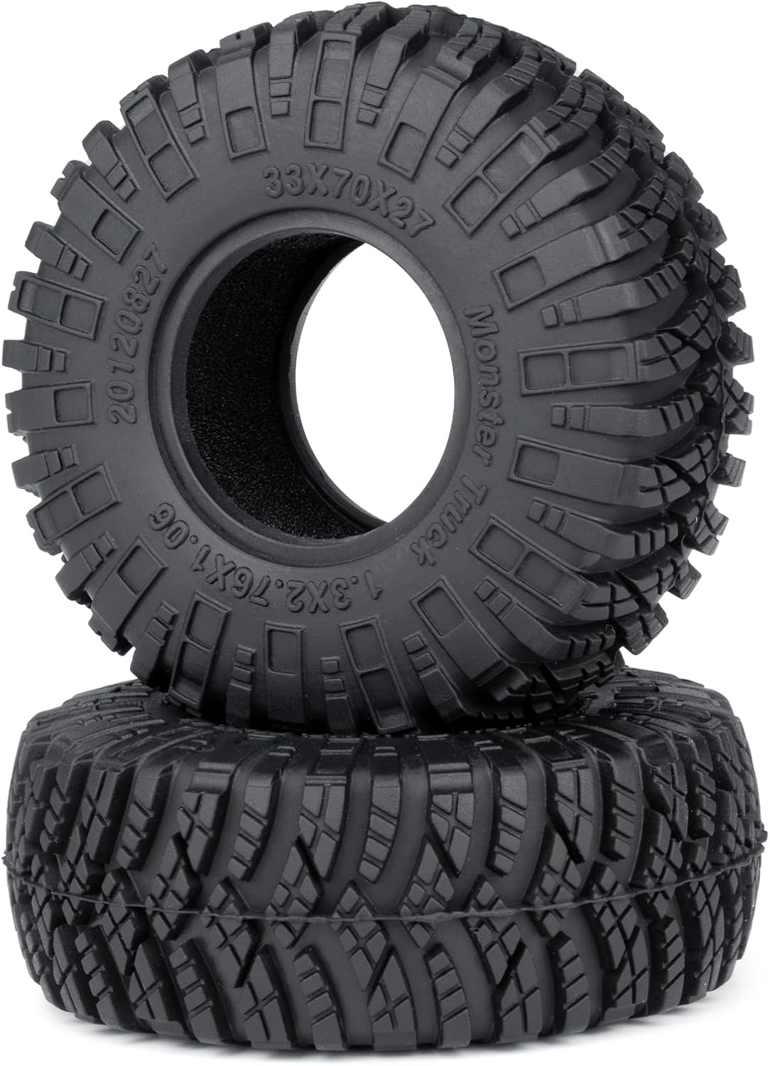RCHUBAM 1.0" Plus RC Crawler Tires 1/18 1/24 1.3" Soft Rubber RC Tires H&W 70 * 27mm Compatible with TRX4M SCX24 1/18 1/24 RC Crawler Cars Upgrade Parts (B)