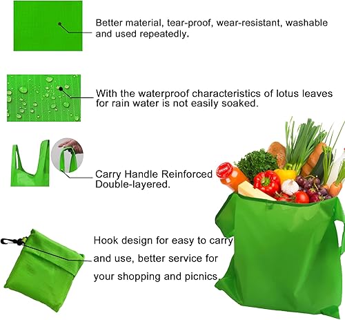 Miniatura 2 de Evohyah - Bolsas de compras reutilizables para comestibles, para cocina, bolsas reutilizables de 50 libras de tejido Ripstop, geométricas a la moda,