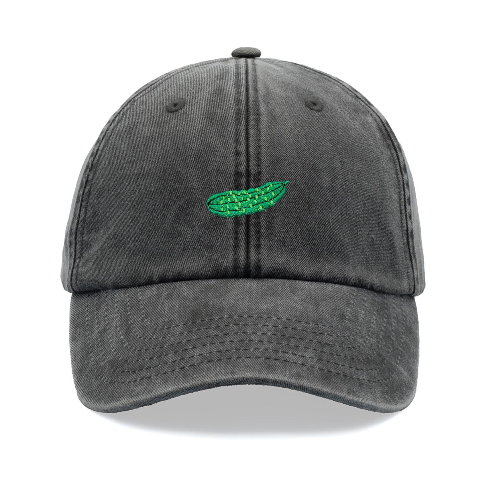 Pickle Baseball Cap Vintage Washed Unisex Dad Hat Adjustable Black