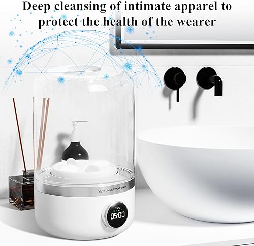 Miniatura 2 de Lavadora portátil, mini lavadoras inalámbricas recargables de 4000 mAh, lavadora de ropa interior de 1 litro, lavadora compacta plegable para ropa