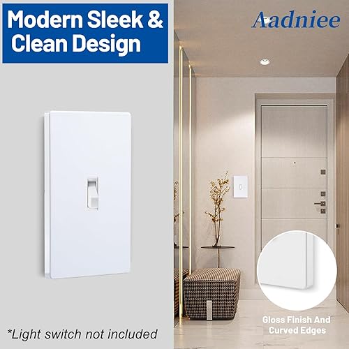 Miniatura 5 de Aadniee Placas de pared para interruptor de palanca sin tornillos, cubiertas de salida seguras para niños, tamaño estándar de 2.92 x 4.68 pulgadas,