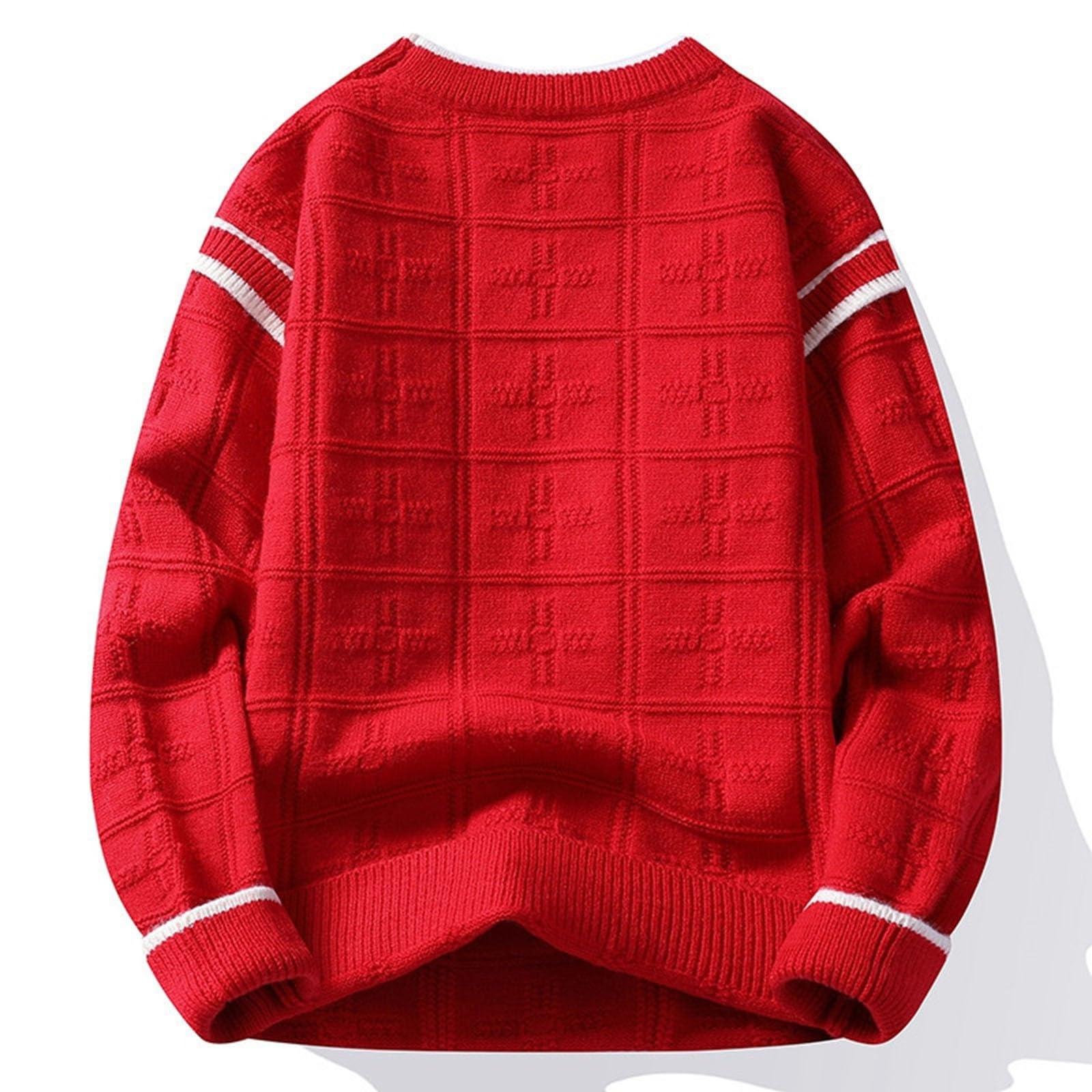 Suéter de Invierno Estilo Retro Jacquard, Suave y cálido, Tejido de Hilo Texturizado, cómodo y Casual, de Manga Larga, Ideal para el frío y para Uso Diario.