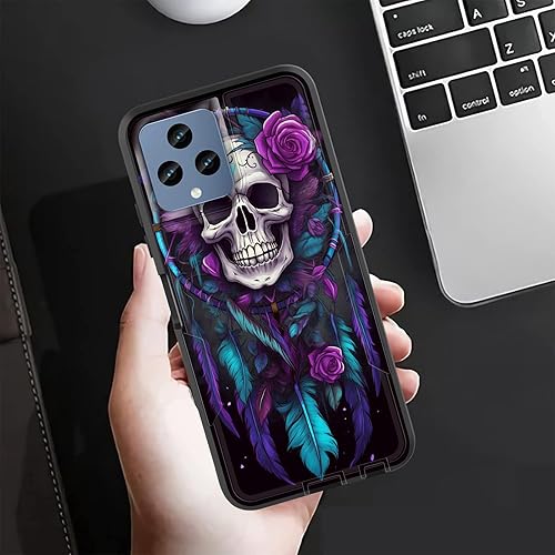 Miniatura 7 de BFUKVOU Funda para Revvl 6 5G, híbrida de doble capa (tapa a prueba de polvo) (montaje magnético para automóvil), protección contra caídas a prueba