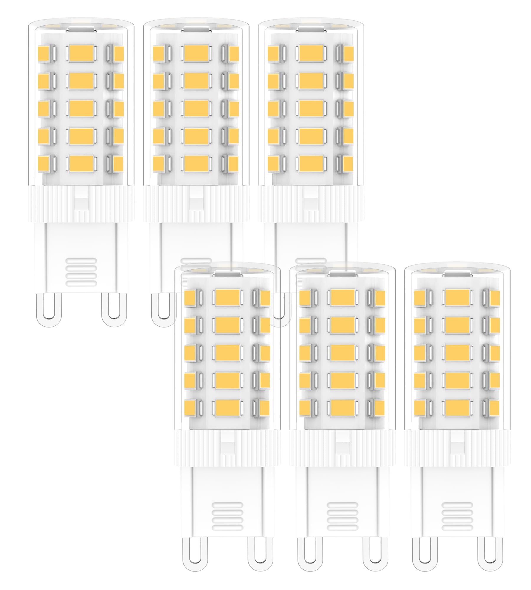 PureShine G9 LED Lampe,Warmweiß 3000K, 3.2W Ersatz für herkömmliche 40W-Leuchtmittel, Enegiesparende,nicht dimmbar, 6er Pack