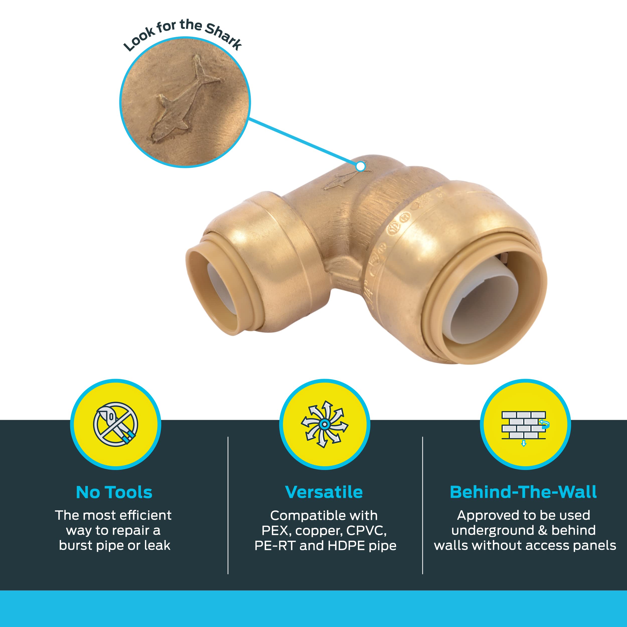 SharkBite 1 In. X 3/4 In. Push-to-Connect EVOPEX Plastic Reducing - Foto 5