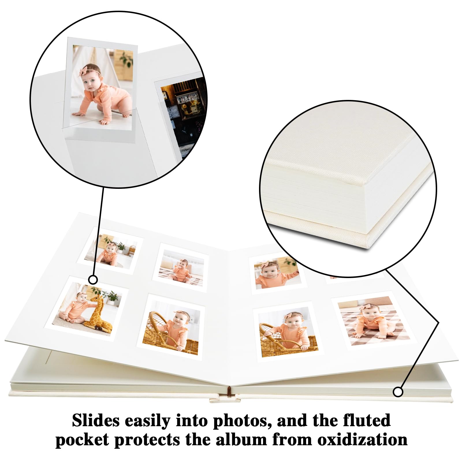 Vienrose 104 Pockets Mini Photo Album Instax with Writing Space, Arch Front Window - Image 2