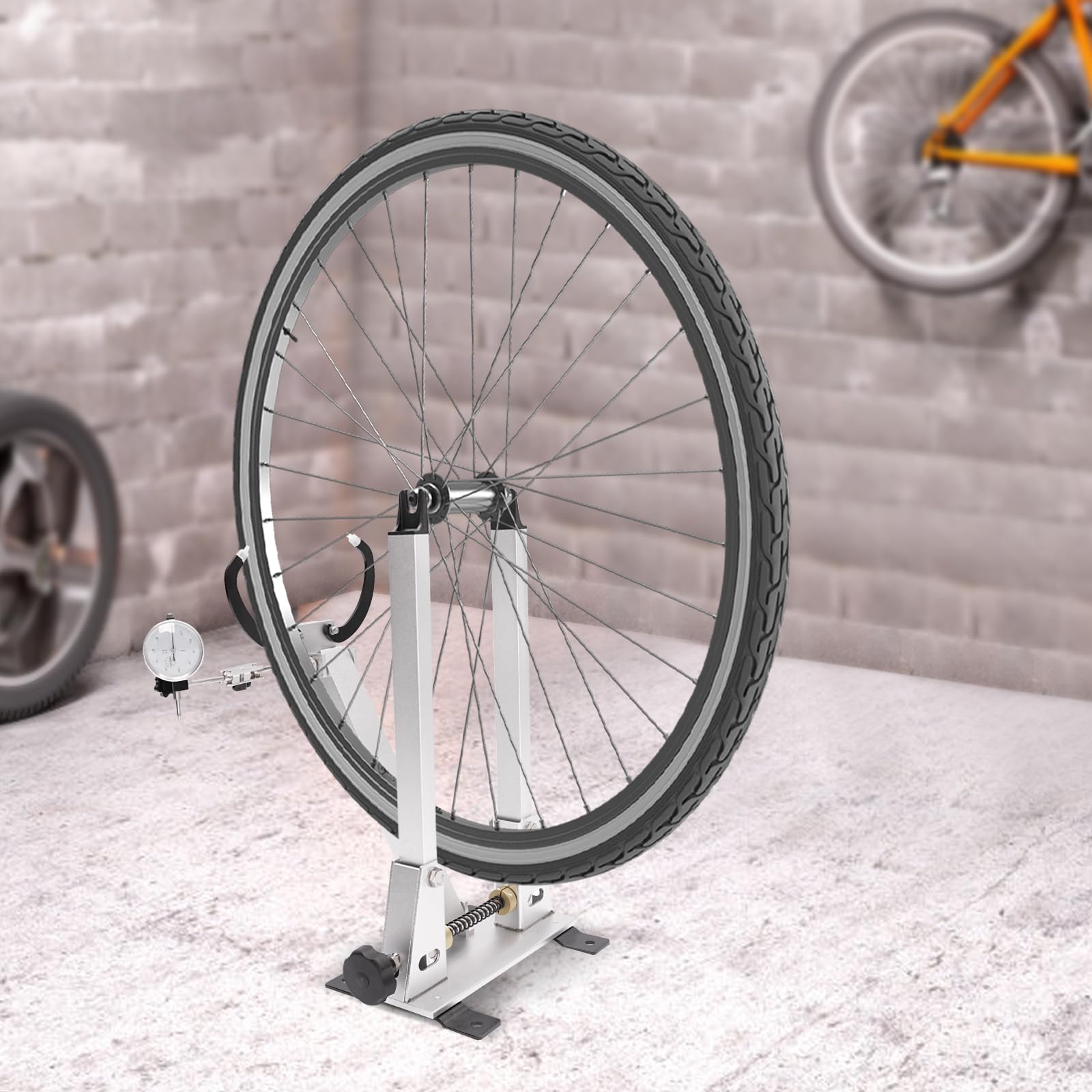 ACNAO Bike Wheel Professional Truing Stand,Adjustable Wheel Buckle Bicycle Wheel Maintenance Great Tool for Rim Truing with Spoke Wrenches and Screwdriver for Household and Professional Use