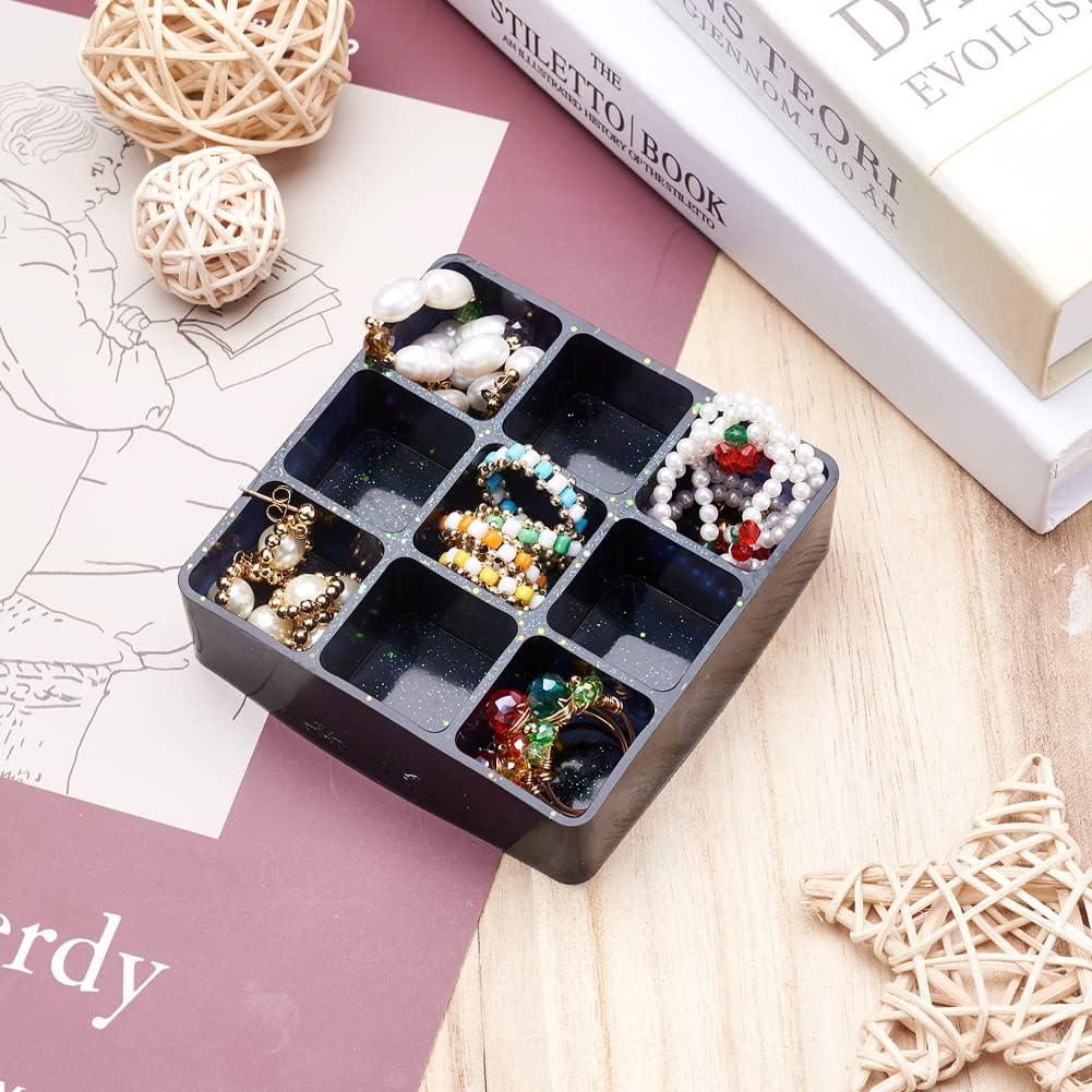 3Pcs Lipstick Storage Box Silicone Molds Cosmetic Pen Holder Checkered Resin Casting Moulds for Epoxy Resin DIY Jewelry Craft Making Supplies