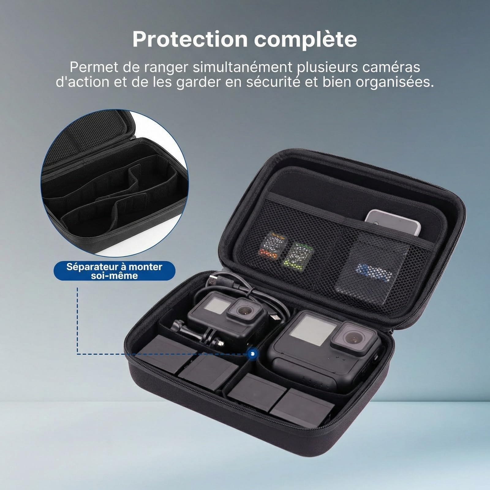 NEEWER Étui Transport pour caméra d'action et Accessoires,Sac Rangement Protecteur résistant aux éclaboussures, Compatible avec GoPro, DJI Osmo 360 Action 5 Pro, Pocket 3 et objectifs NEEWER, PB27