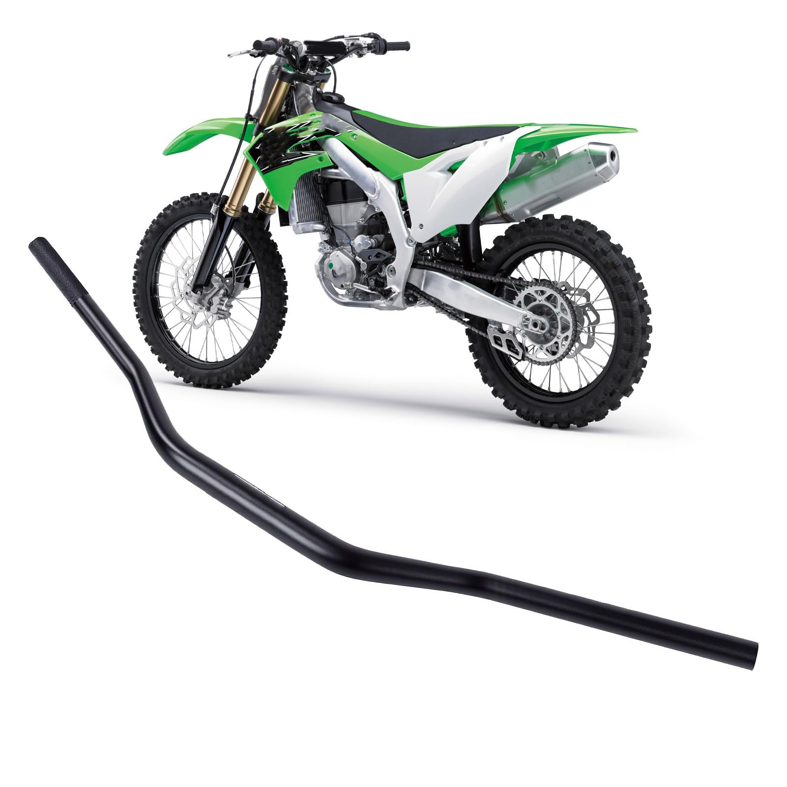 ANGGREK Manillar de Moto de Cross de 7, 8 Pulgadas y 22 Mm, Manillar de Motocicleta de Aleación de Aluminio 6061 T6 con Almohadilla de Espuma, Kit Elevador de Empuñaduras Suaves, Anodizado para