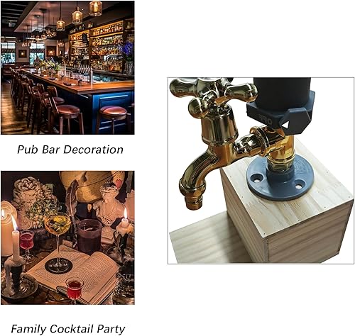 Miniatura 5 de Dispensador de licor de madera para bar casero, dispensador de vino de whisky con forma de grifo, accesorios de bar, regalos de whisky para hombres,
