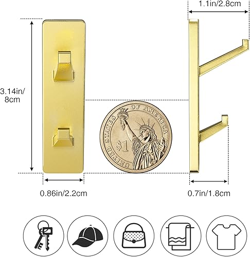 Miniatura 6 de Ganchos de pared autoadhesivos para colgar ganchos adhesivos con capacidad para 13 libras, gancho para abrigos, ganchos para toallas para baños,