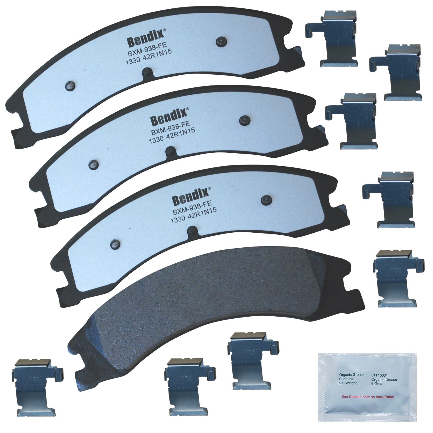 Bendix Fleet Metlok MKD1330FM Semi-Metallic Rear Brake Pads for Ford E-450 Super Duty 2019-2008, E-450 Super Duty 2024-2021