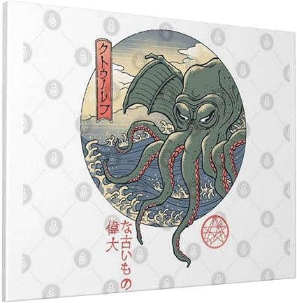 Amazon|クトゥルフ浮世絵フレームレス ポスター 画布 絵画 おしゃれ