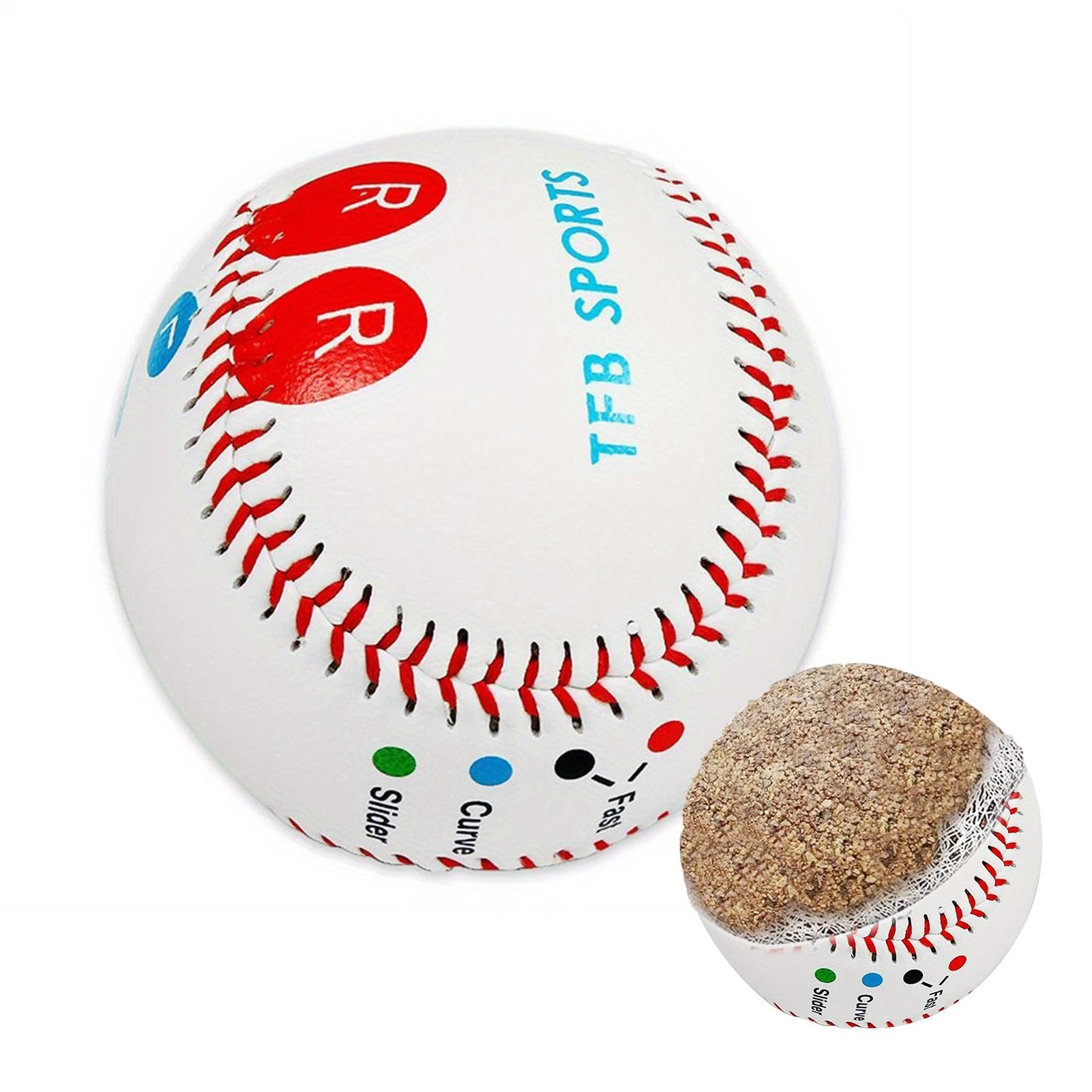 Allenatore per impugnatura per lancio di baseball - Baseball da allenamento da 9 pollici con posizionamento delle dita con codice colore | Aumenta la velocità del passo, tecniche di passo multiplo
