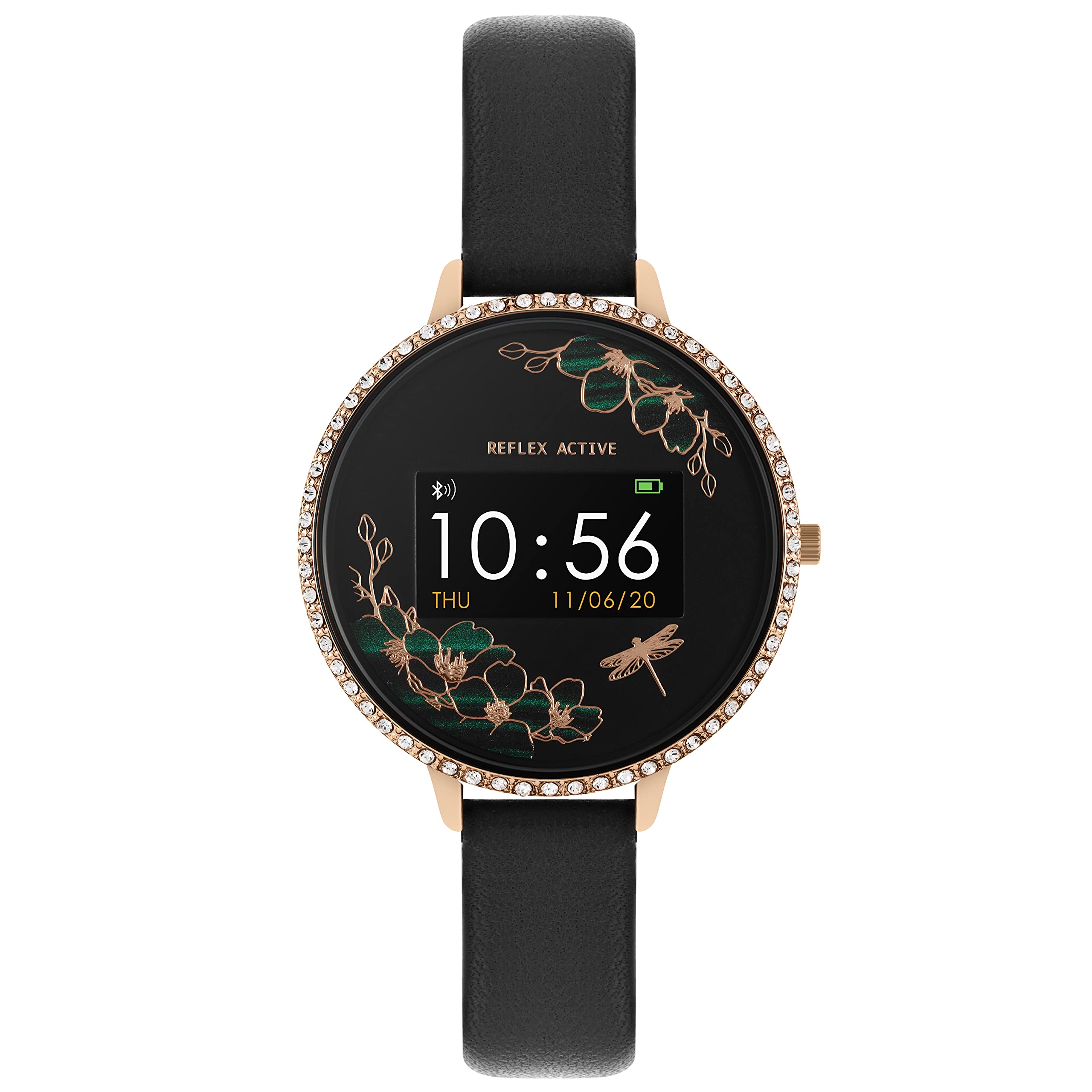 Reflex ActiveSeries 3 Smart Watch With Colour Touch Screen, Crown Navigation and Up To 7 Day Battery Life RA03-2080, Black, strap