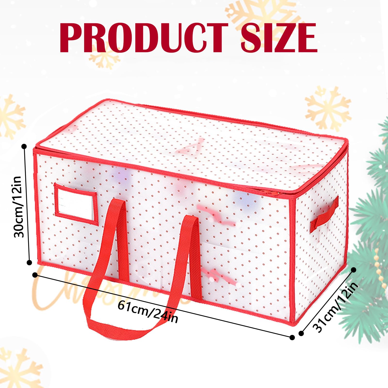 Porta Palline di Natale, Contenitore Scatola Portaoggetti con Divisori Regolabili Capacità 128 Decorazioni Ideale per Palline e Addobbi Natalizi